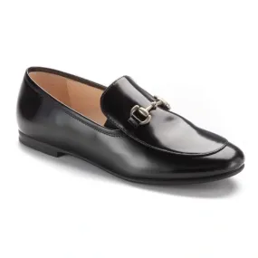 1346n - Black Polished Leather Flat Loafer for Boy by London Kids