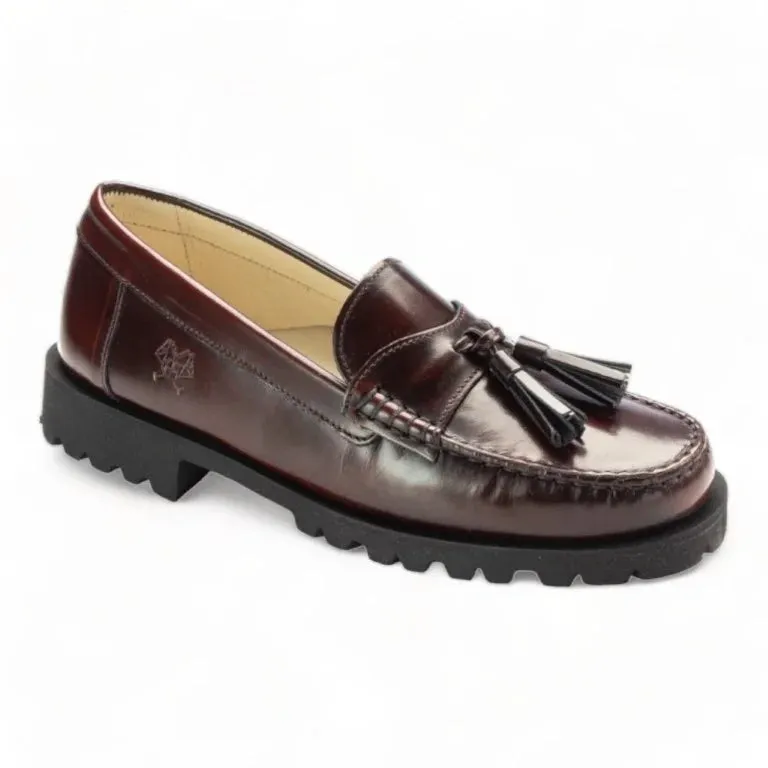 2634 - Bordo Polished Leather Hard Loafer for Girl/Boy by London Kids