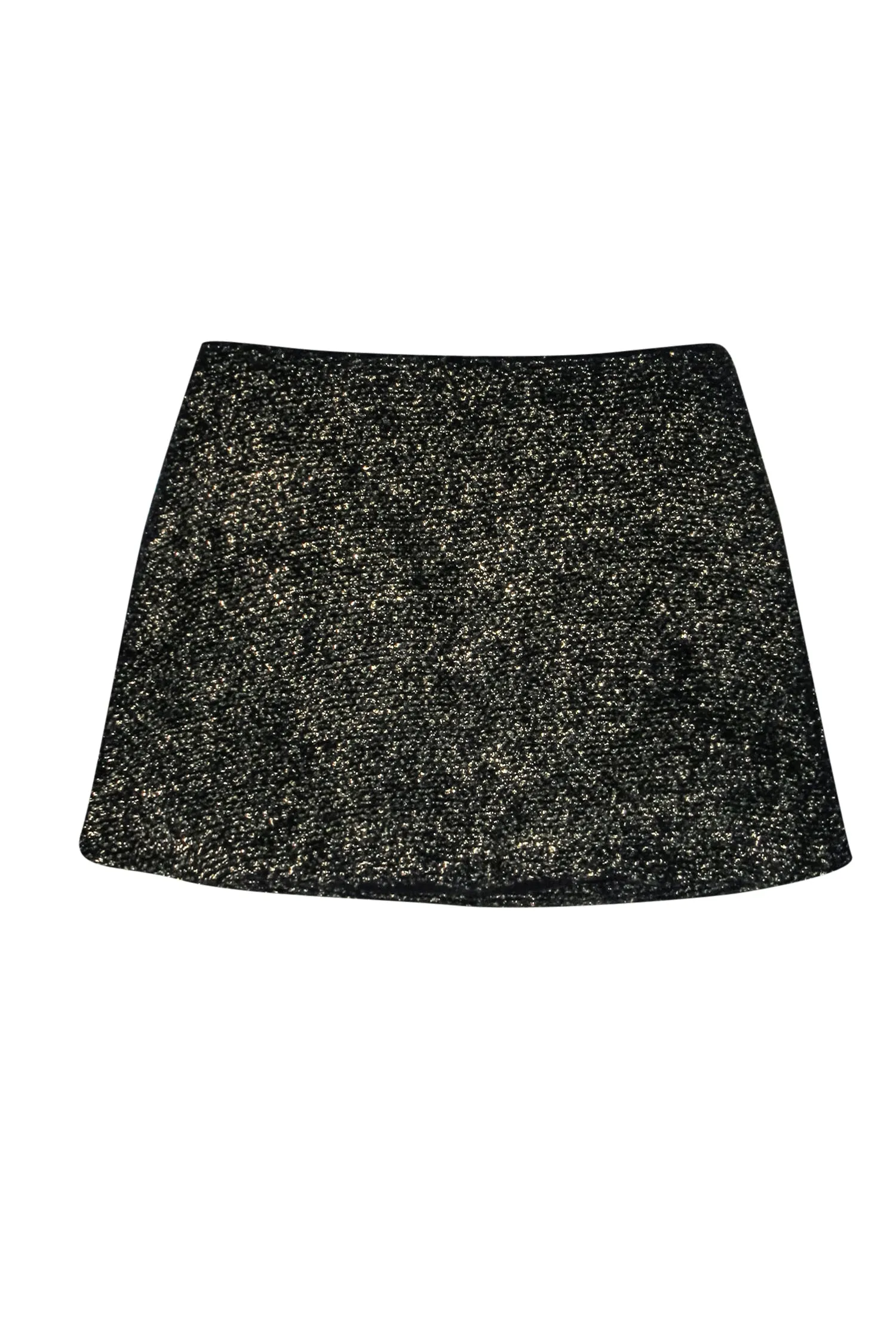 Alice & Olivia - Black & Gold Tweed Miniskirt Sz 6