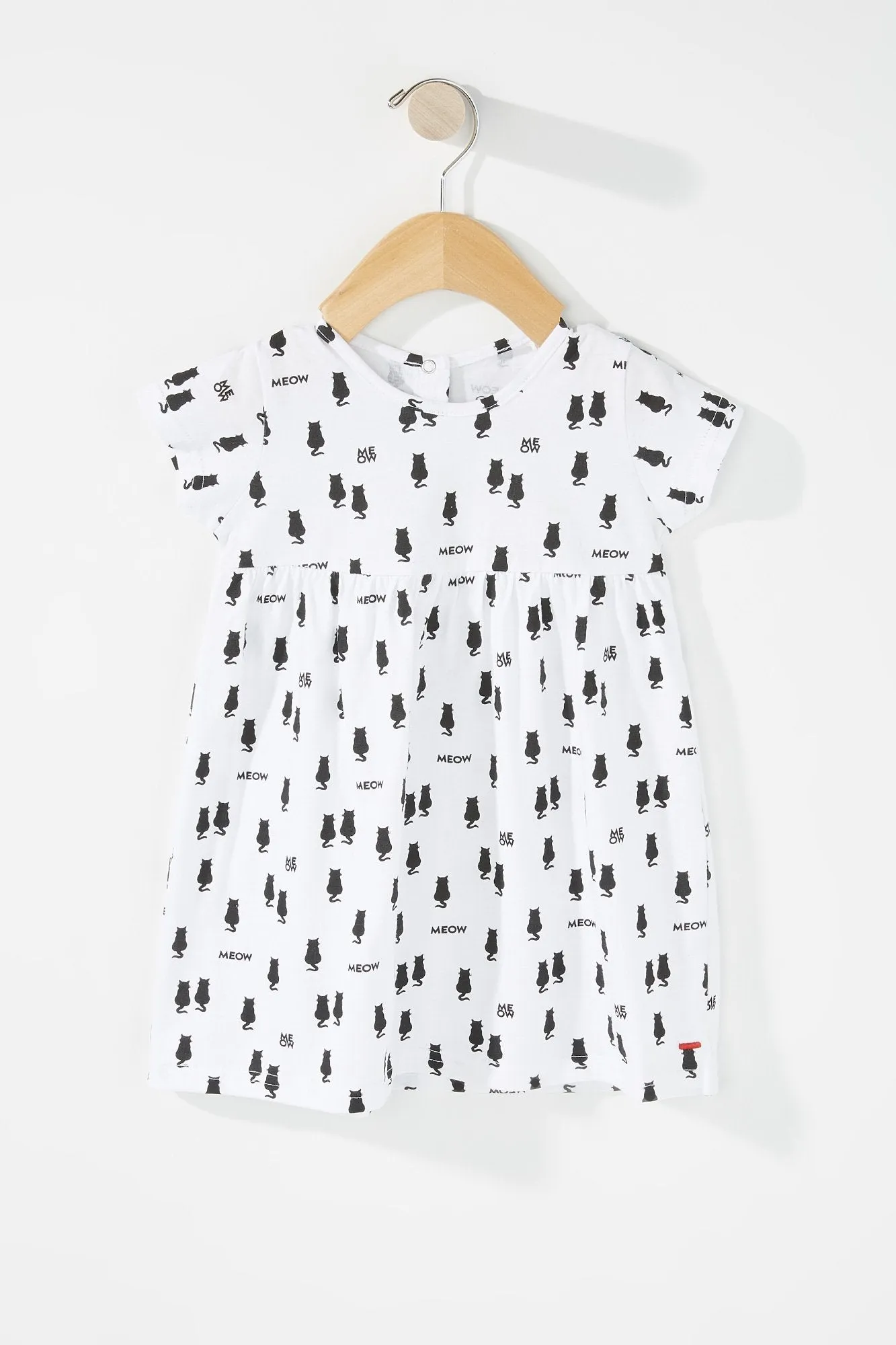 Baby Girl Cat Meow Graphic T-Shirt Dress