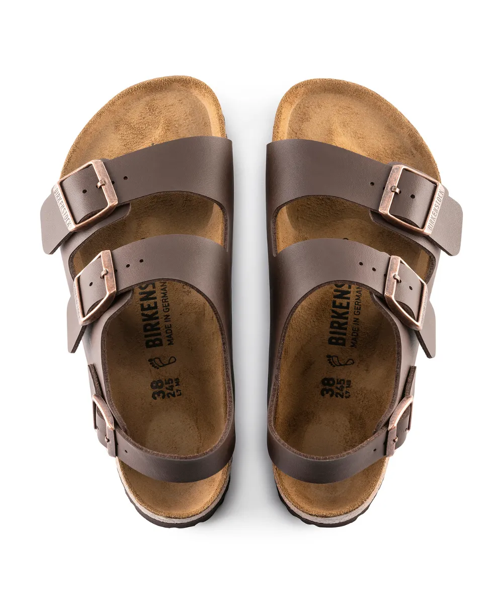 BIRKENSTOCK MILANO NARROW FIT IN DARK BROWN