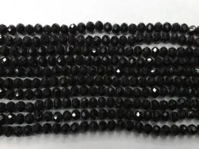 Black Opaque Tyre Crystal Glass Beads (Wholesale