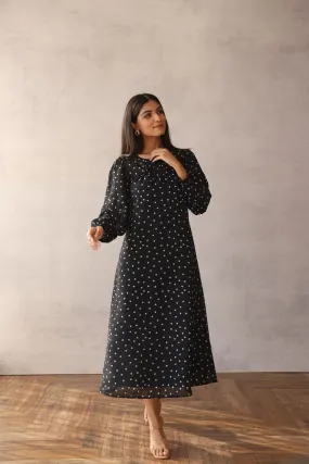 BLACK POLKA MAXI