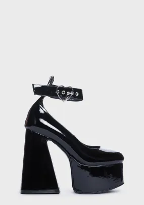 Black Those Days Platform Heels