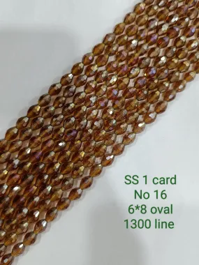 Brown Rainbow Oval Crystal Beads