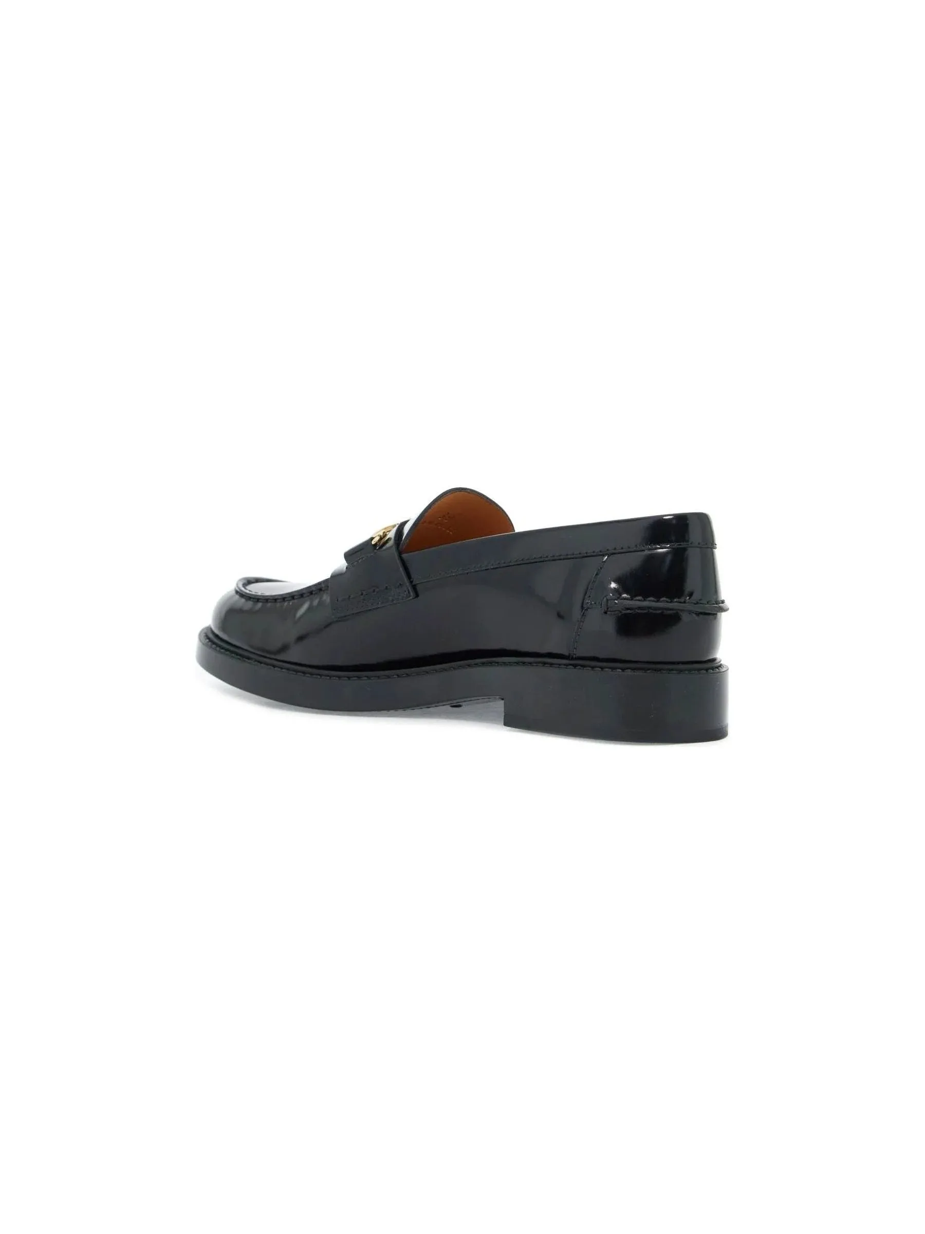 Brushed Leather T Ring Loafers