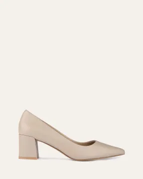 CARRINGTON LOW HEELS TAUPE LEATHER