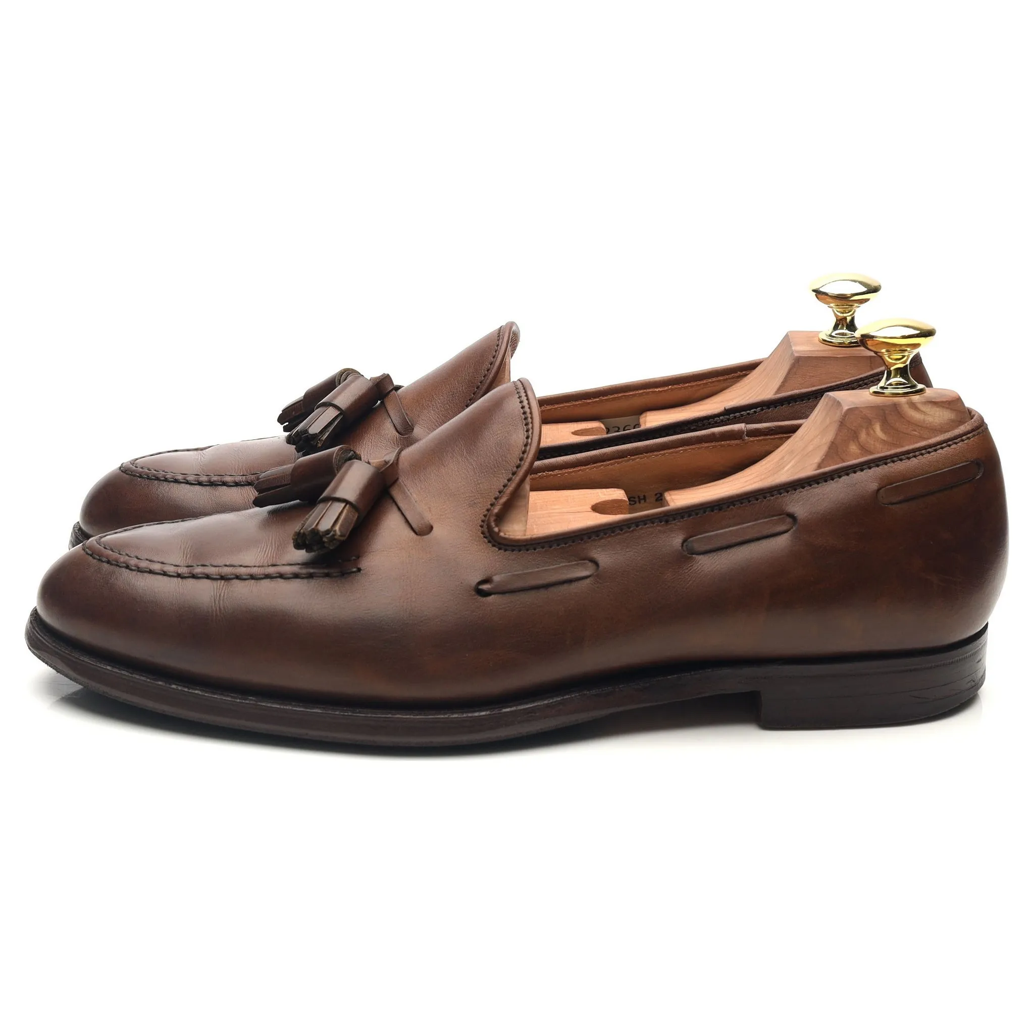 'Cavendish 2' Dark Brown Leather Tassel Loafers UK 7.5 E