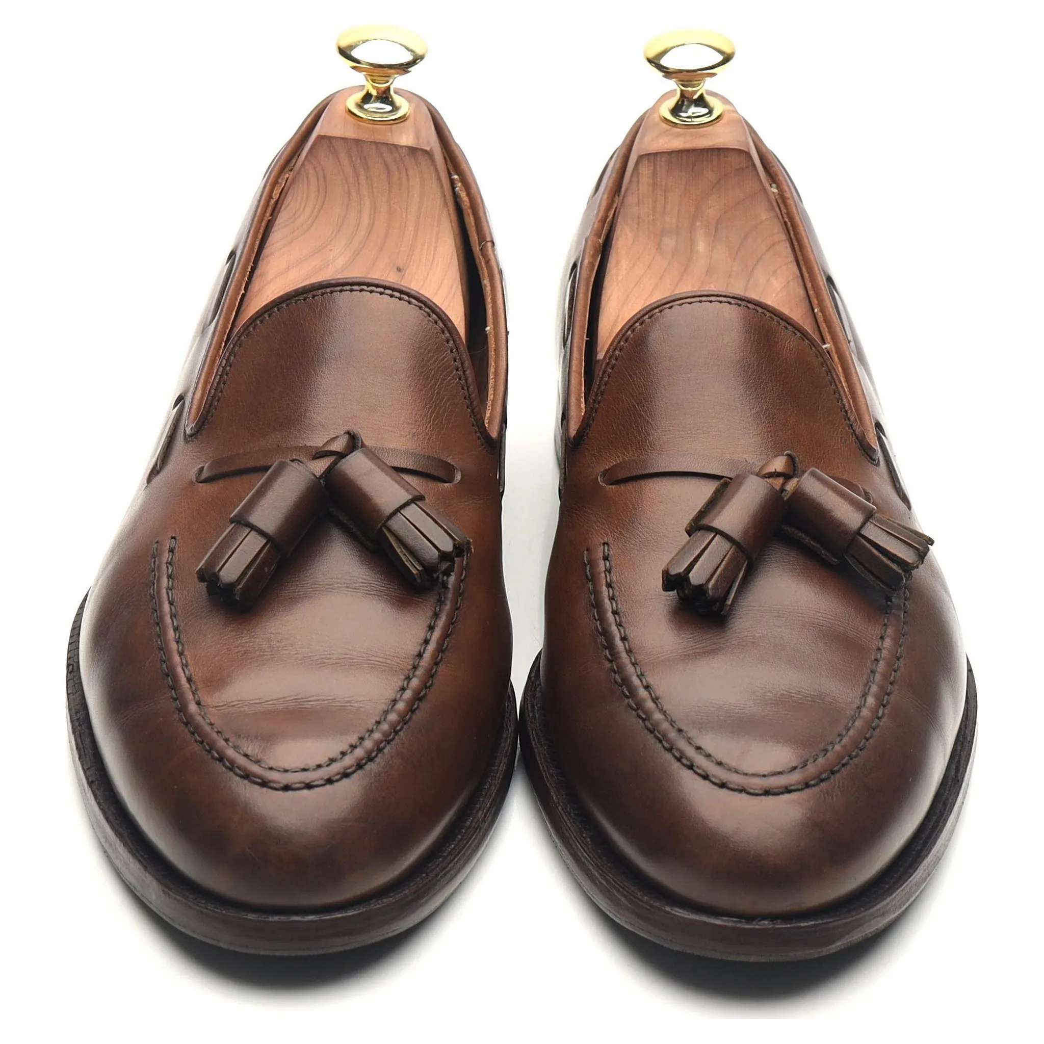 'Cavendish 2' Dark Brown Leather Tassel Loafers UK 7.5 E