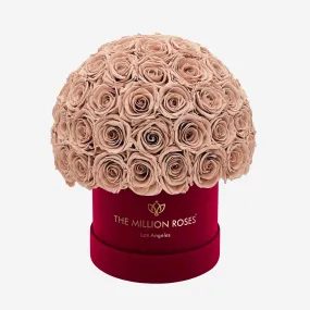 Classic Bordeaux Suede Superdome Box | Sand Roses