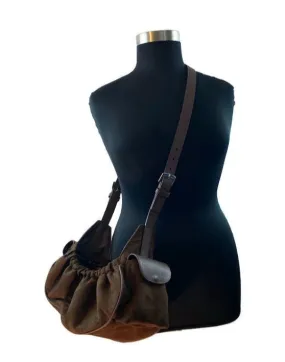 Classic Ultra Suede and Leather Dog Sling Carrier