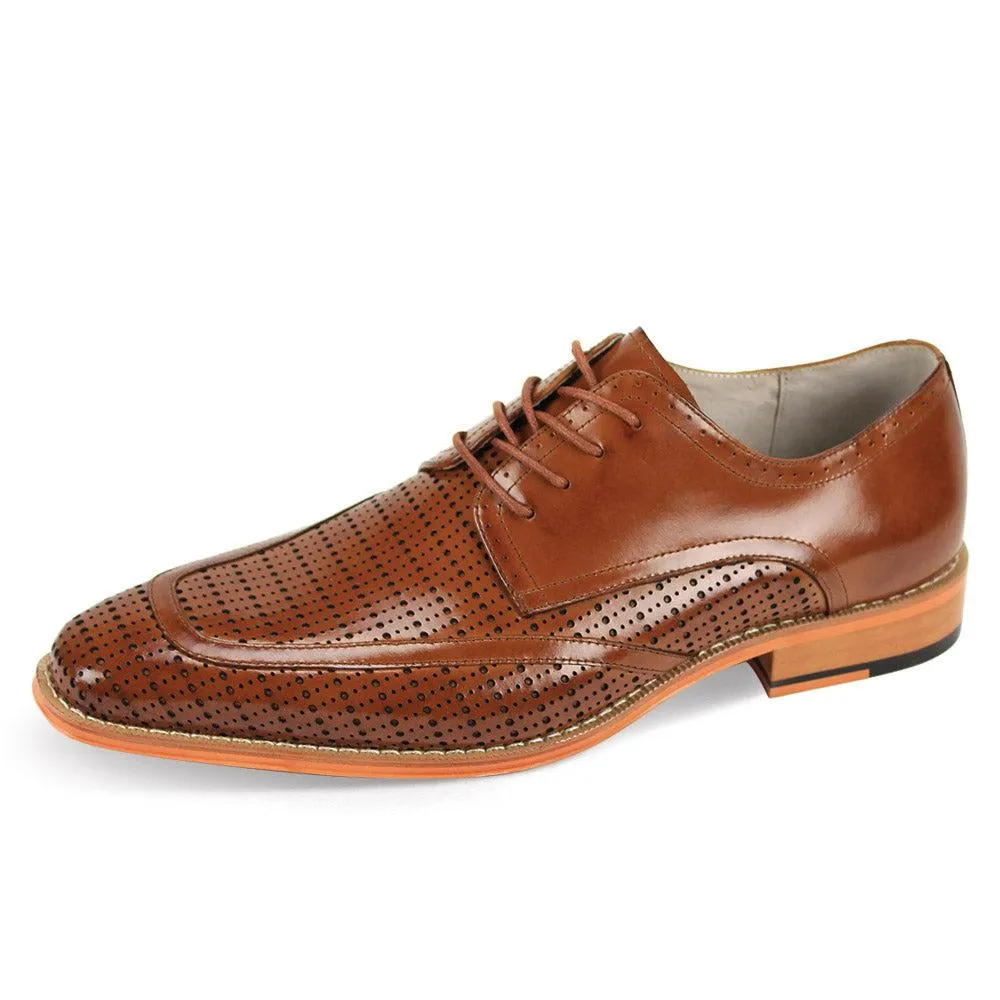 Cognac Giovanni Men's Lace-Up Fashion design Dress Shoes Style-RANDLOF