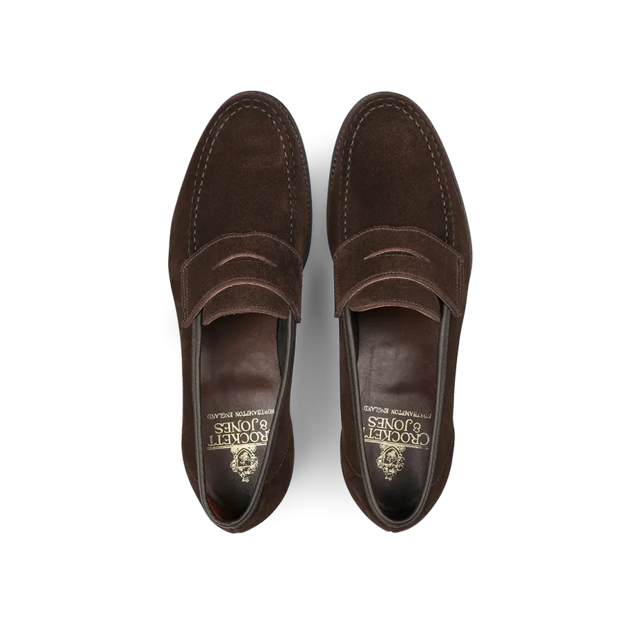 Dark Brown Suede Leather Harvard II Loafers