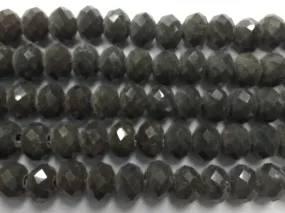 Dark Grey Tyre Crystal Glass Beads (Wholesale