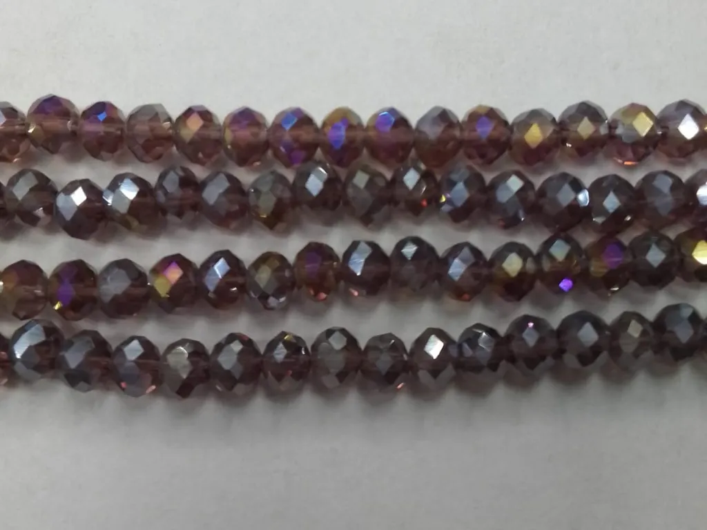 Dark Purple Rainbow Tyre Crystal Glass Beads (Wholesale