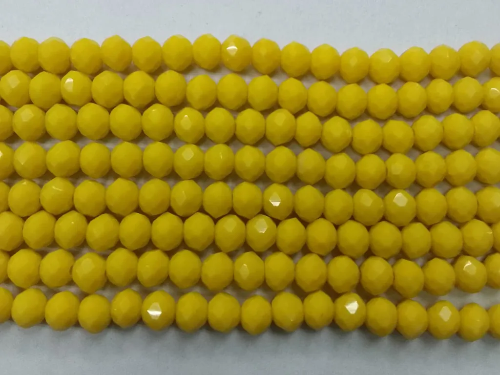 Dark Yellow Tyre Crystal Glass Beads (Wholesale