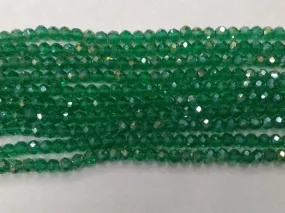 Deep Green Tyre Crystal Glass Beads (Wholesale