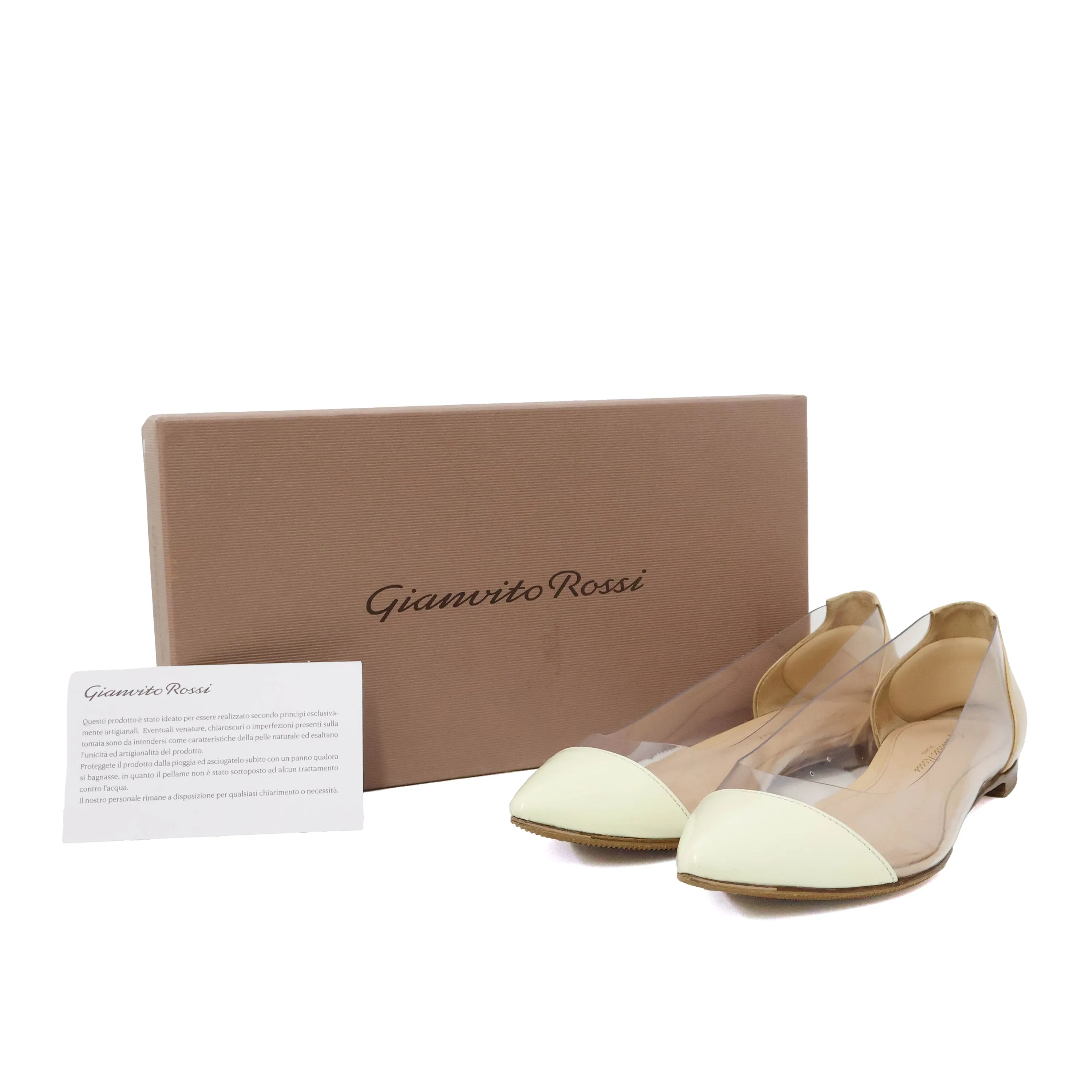 Gianvito Rossi Flats Patent White PVC