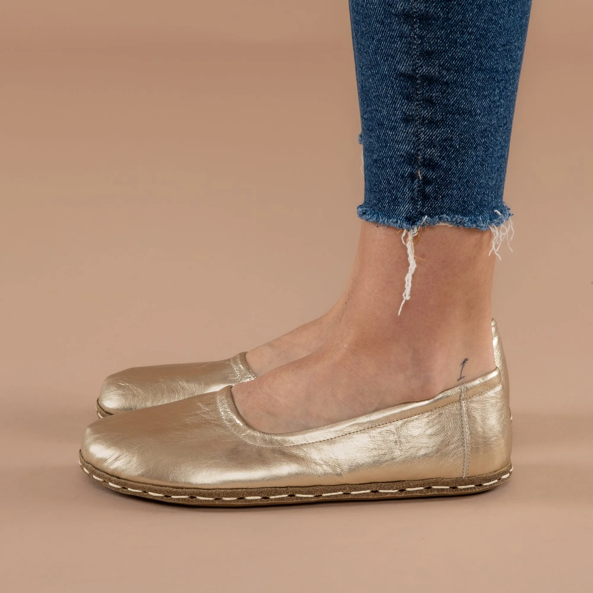 Gold Barefoot Ballet Flats