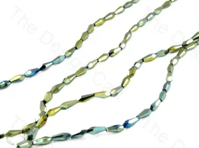 Green Metallic Conical Crystal Beads