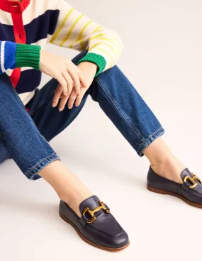 Iris Snaffle Loafers-Navy