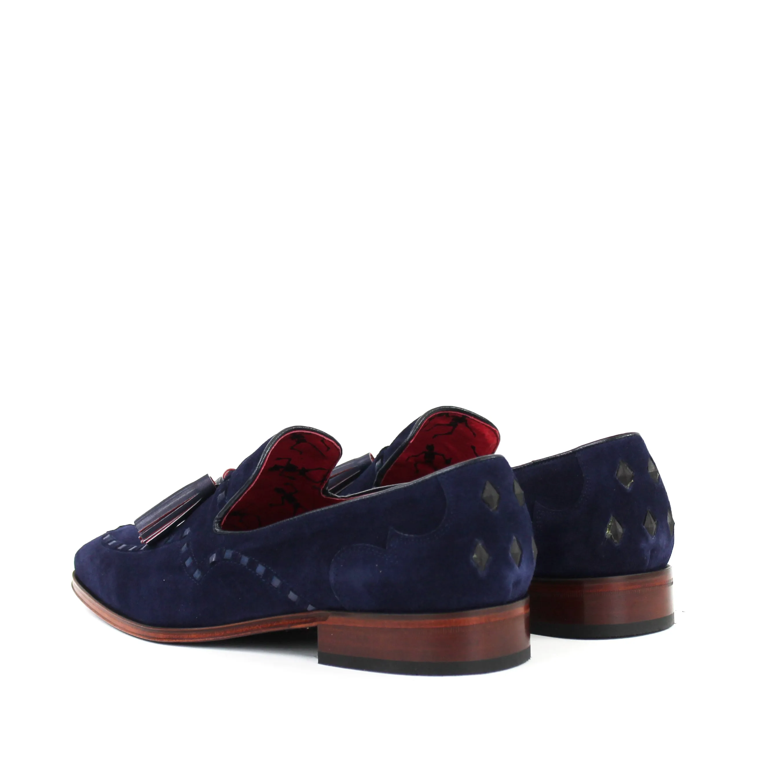 Jeffery West - Soprano Velour Tassel Loafers in Navy