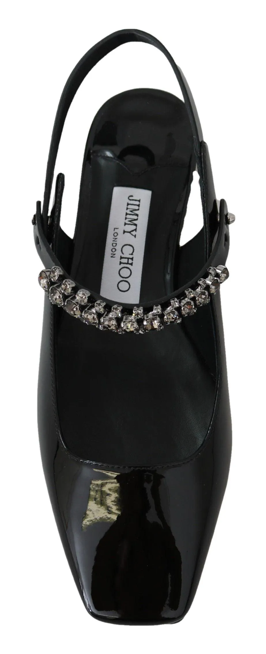 Jimmy Choo Elegant Black Patent Flats with Crystal Accent