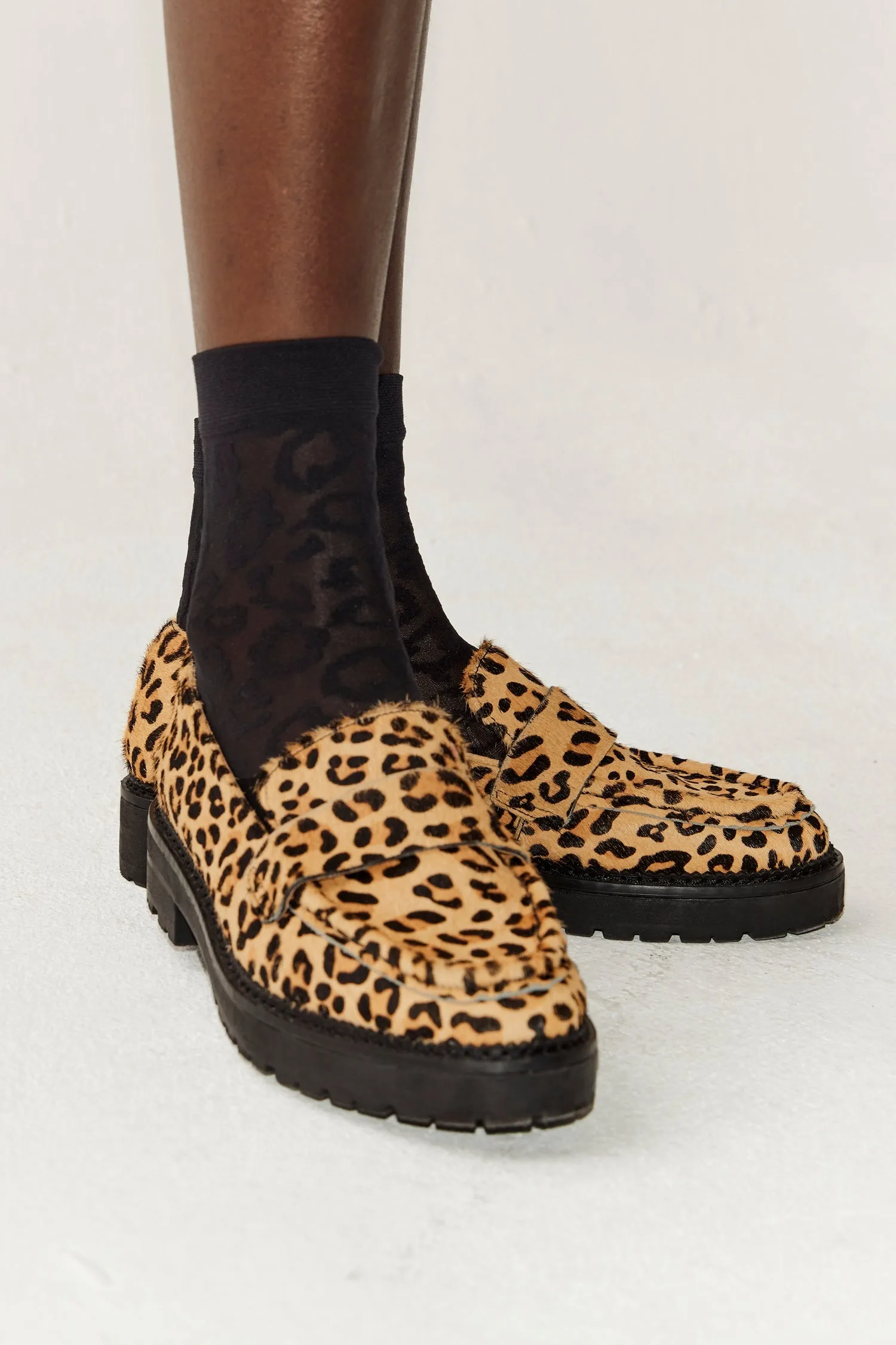 Leather Leopard Loafer