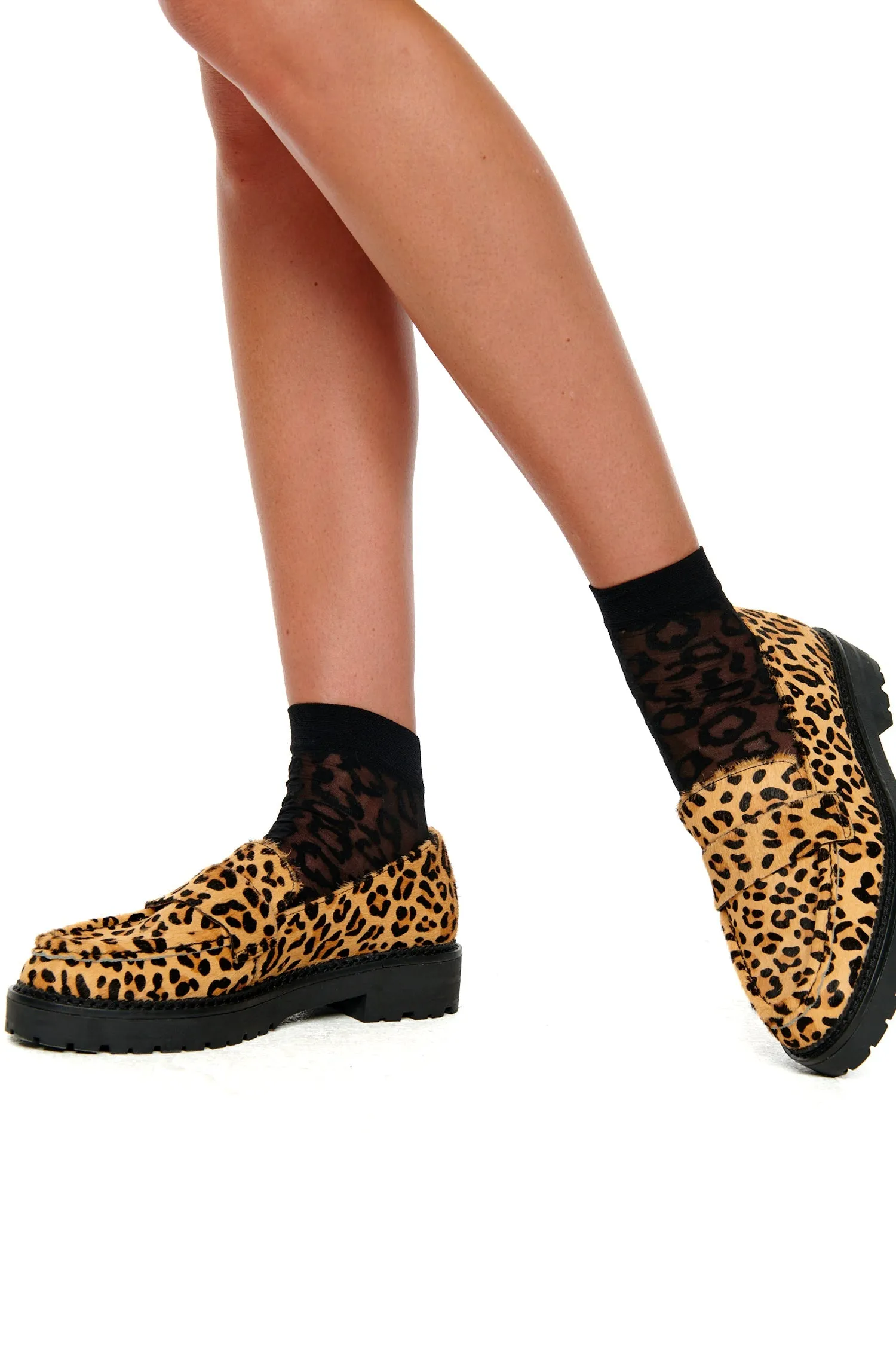 Leather Leopard Loafer