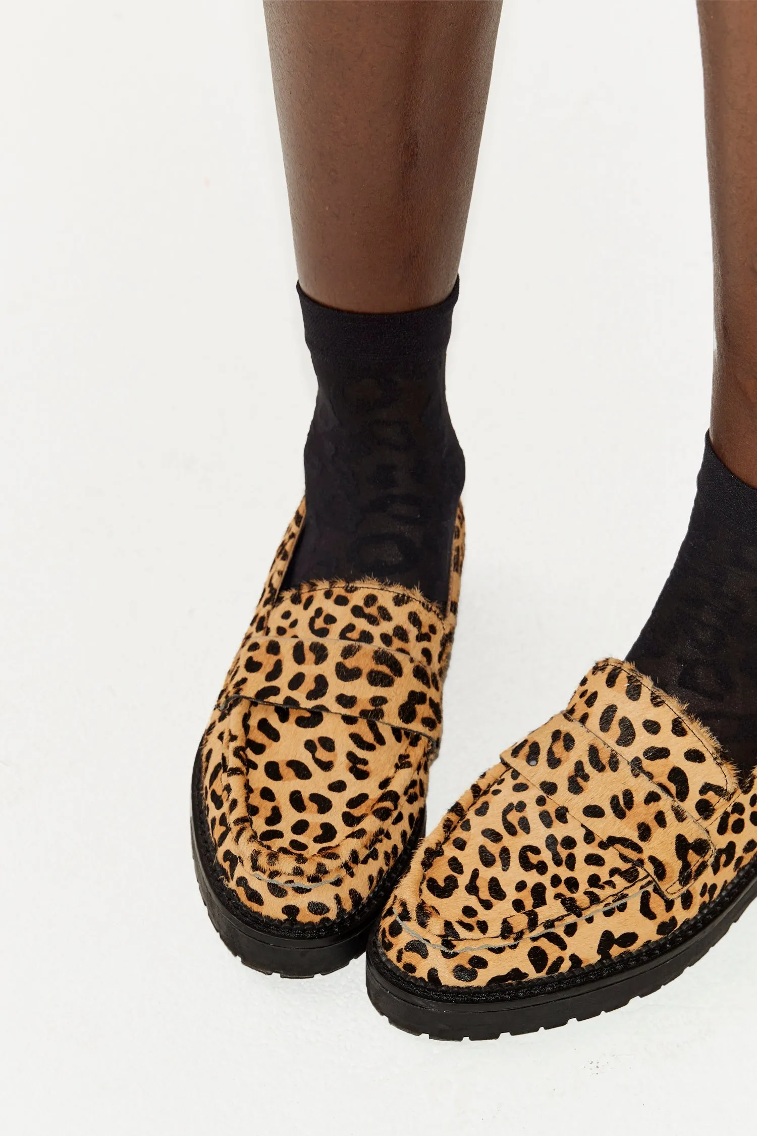 Leather Leopard Loafer