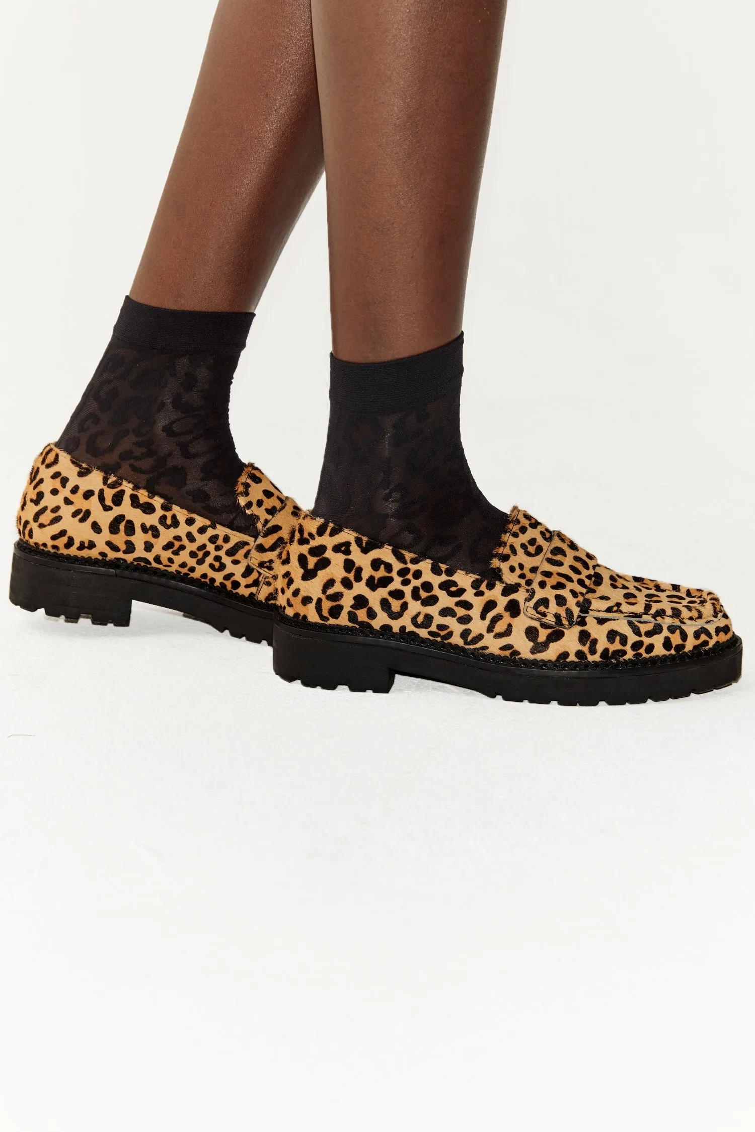 Leather Leopard Loafer