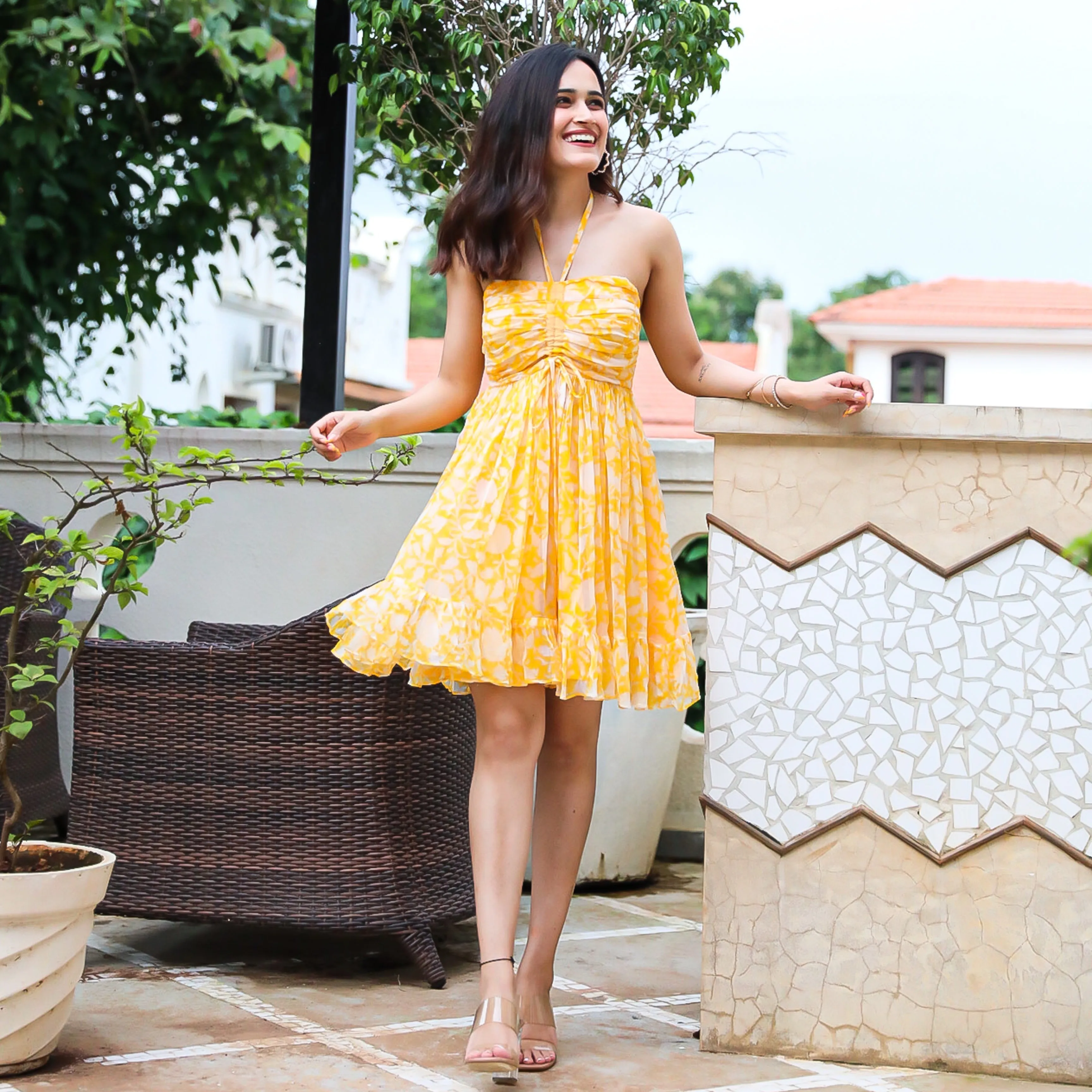 Lemon Crome Short Dress