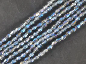 Light Blue White Dual Tone Drop / Briolette Crystal Beads (Wholesale)