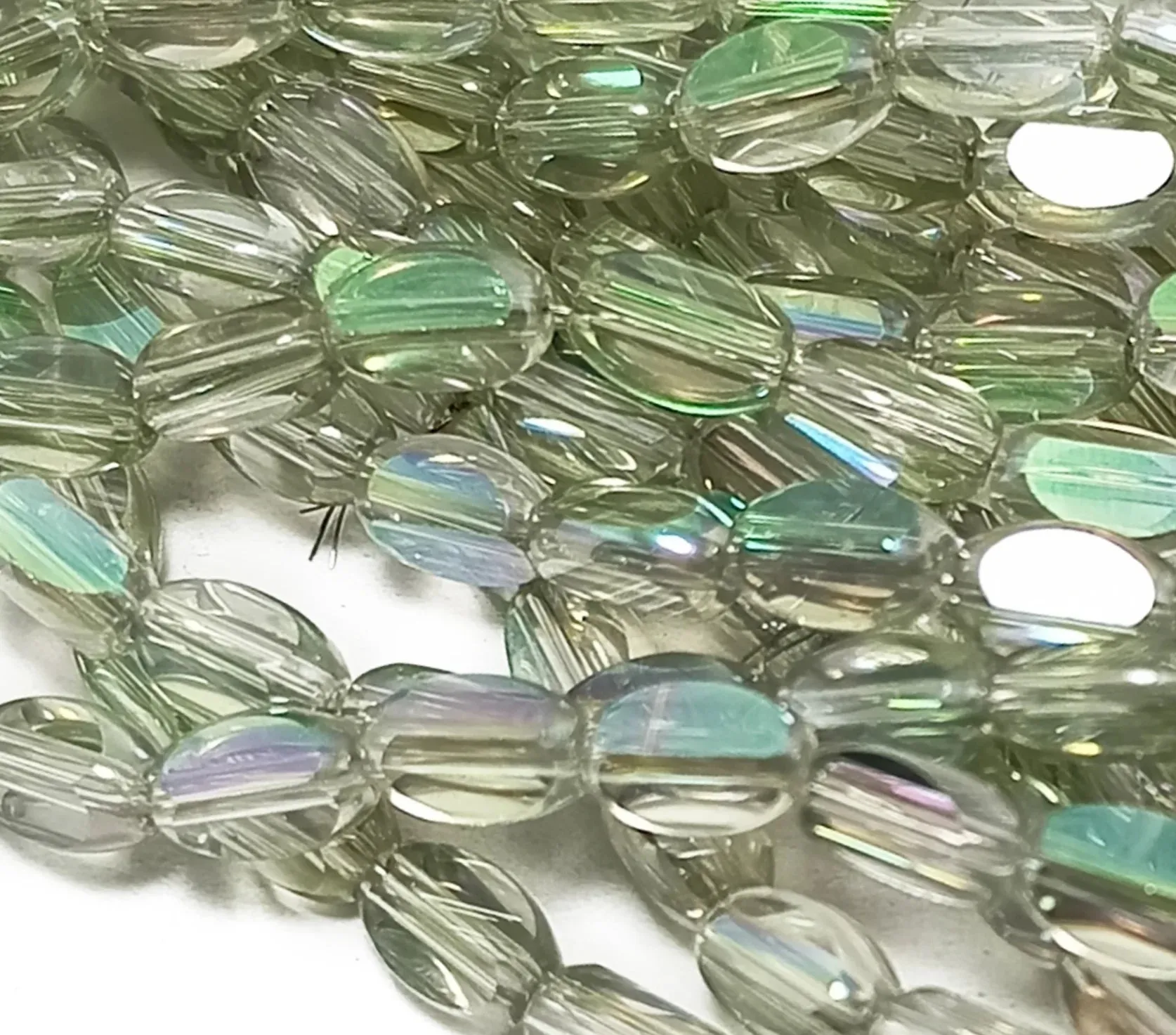 Light Green Oval Designer Crystal Beads