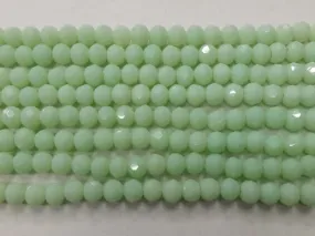 Light Mint Green Tyre Crystal Glass Beads- 6 mm (Wholesale