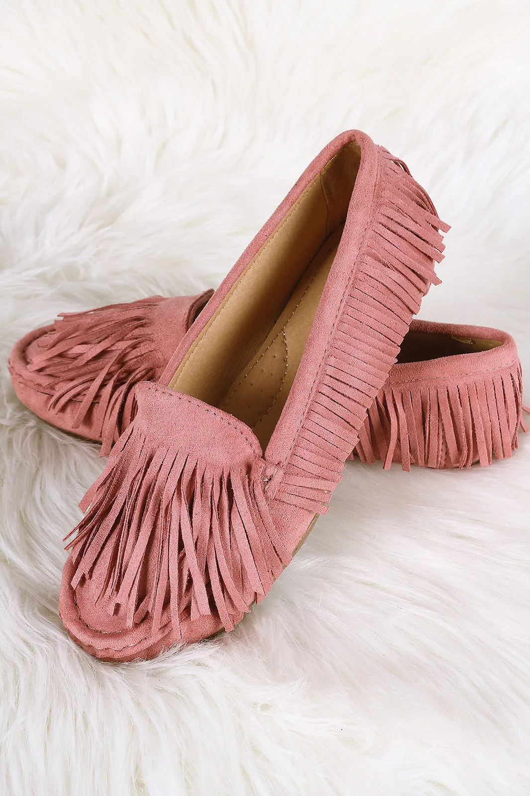 Liliana Fringe Accent Slip-On Moccasin Flat