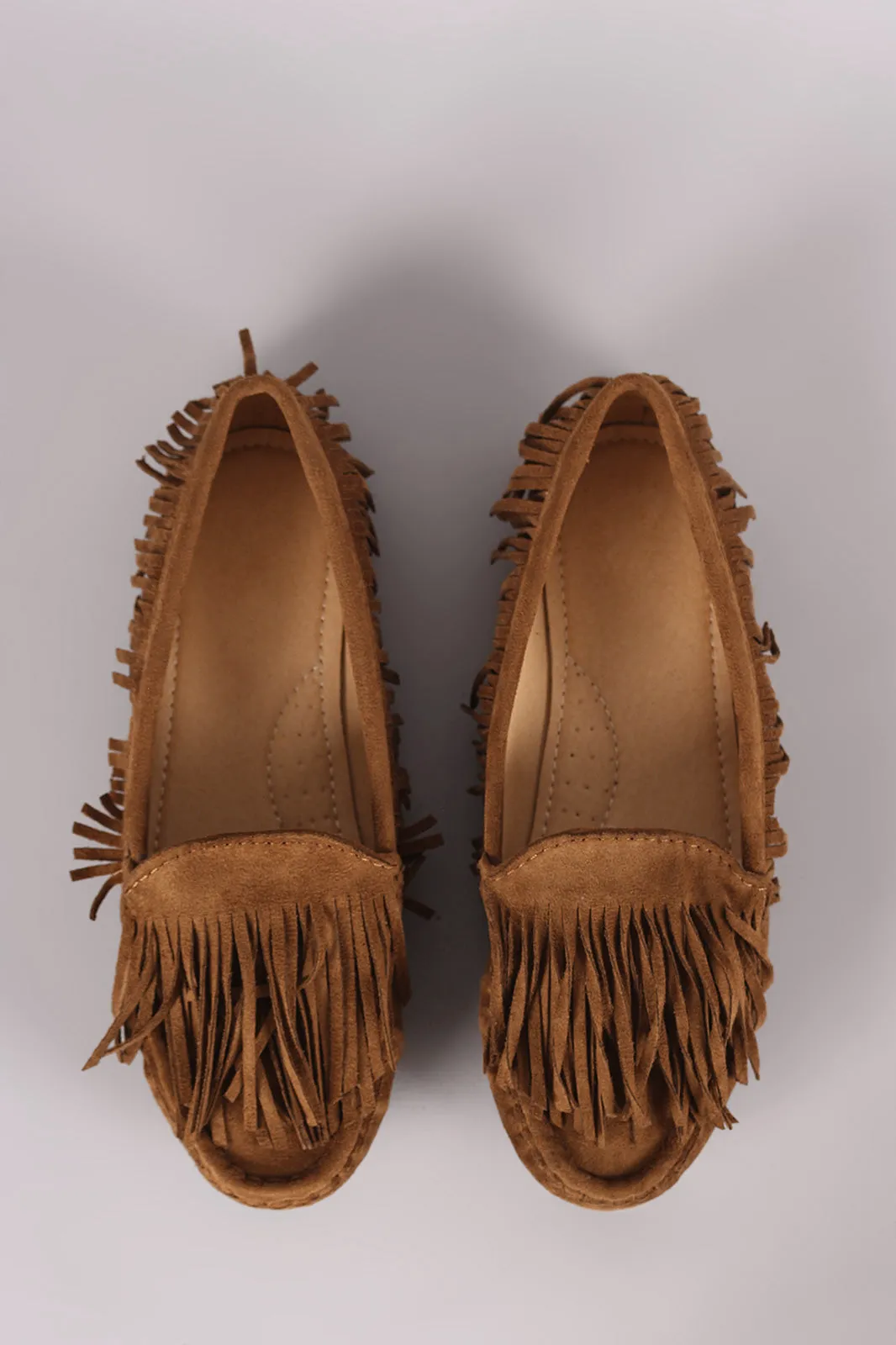 Liliana Fringe Accent Slip-On Moccasin Flat