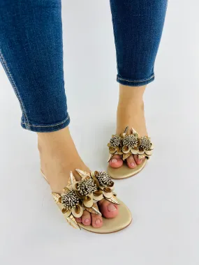 Lilico Floral Fancy Flat Slippers Slides