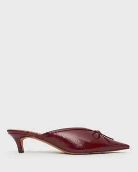 LORETA Bow Accent Kitten Heel Mules