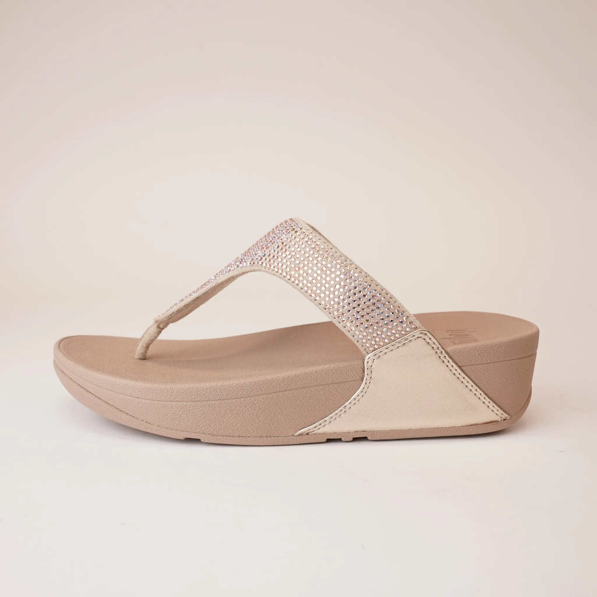 Lulu Crystal Embellished Latte Sandals