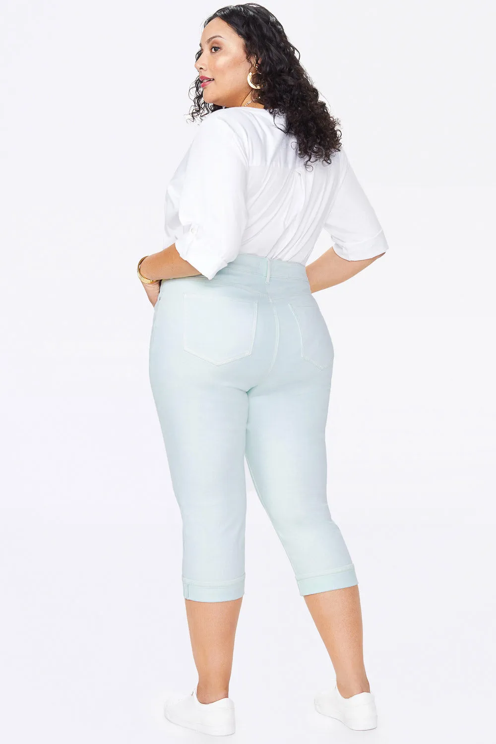 Marilyn Straight Crop Jeans In Plus Size - Desert Dew