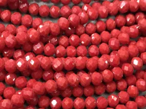 Maroon Rondelle / Tyre Glass Crystal Beads- 6 mm (Wholesale)