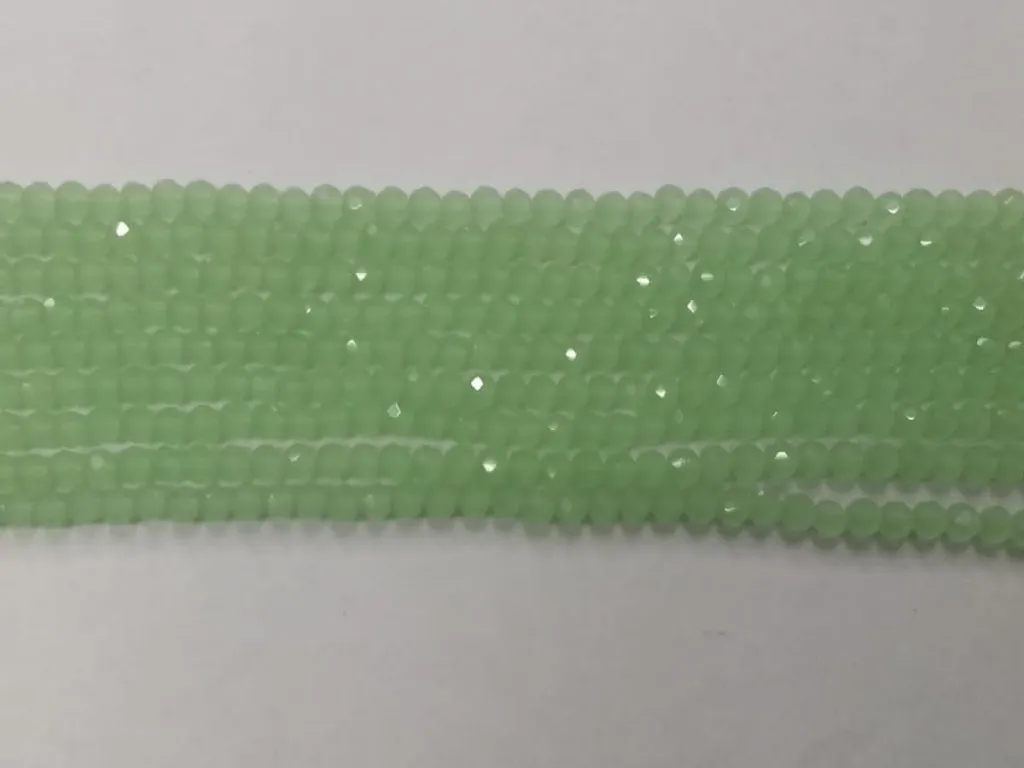 Mint Green Tyre Crystal Glass Beads (Wholesale