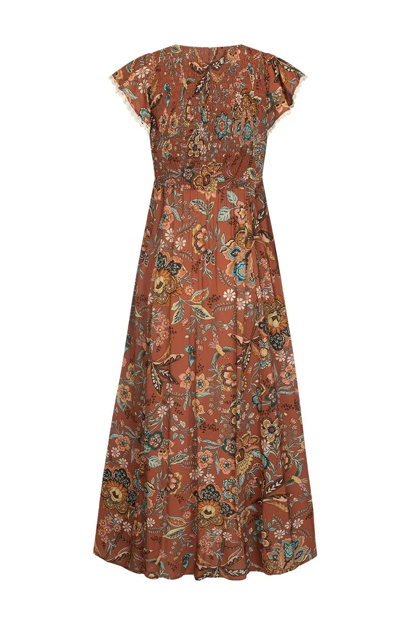 Mojave Lily Shirred Maxi Dress