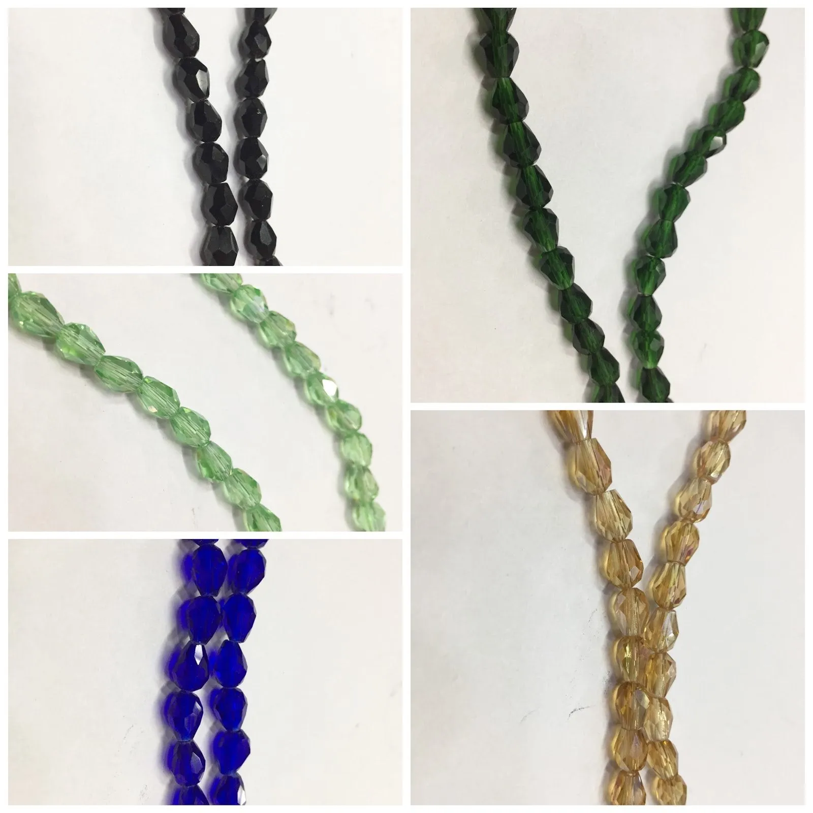 Multicolour Drop Crystal Glass Beads Combo 4