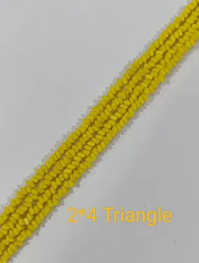 Mustard Triangle Glass Beads