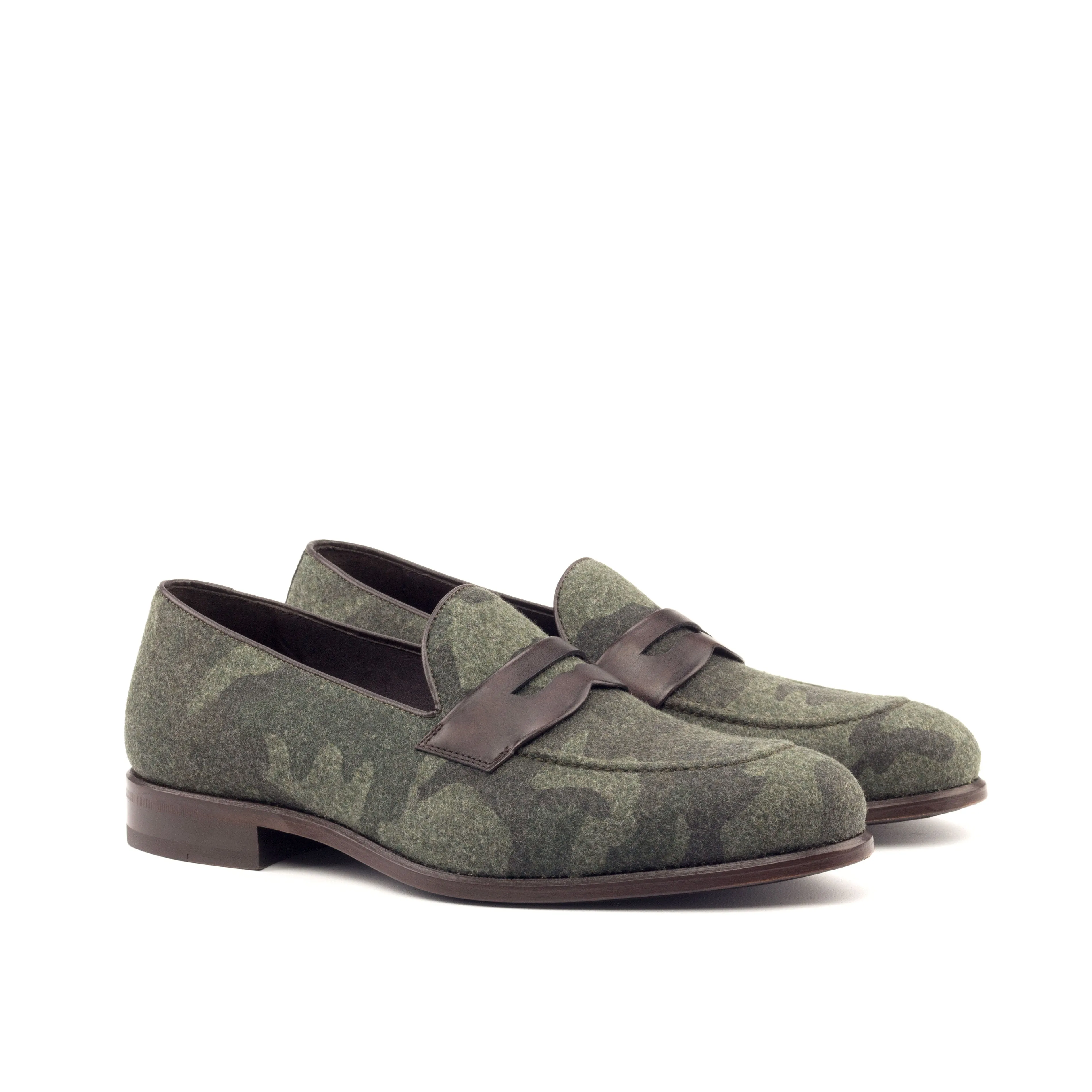 OG Loafer Mask - Camo Flannel-Painted Calf Dark Brown