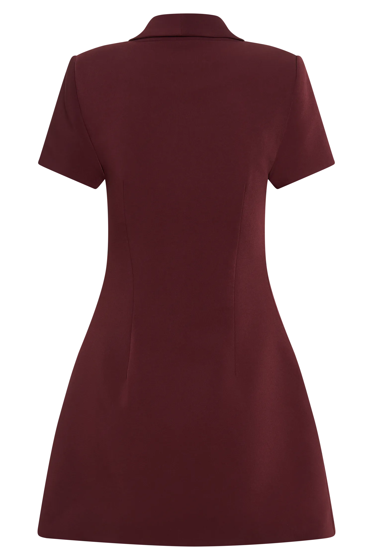 Paolina Collared Suiting Mini Dress - Plum