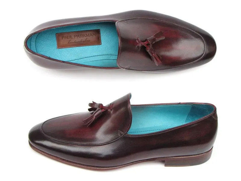 Paul Parkman Black & Purple Tassel Loafers