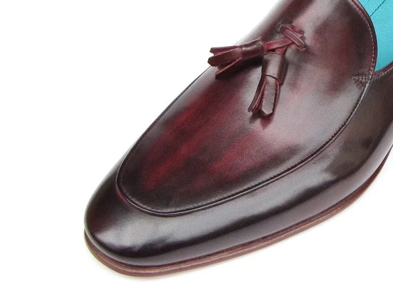 Paul Parkman Black & Purple Tassel Loafers